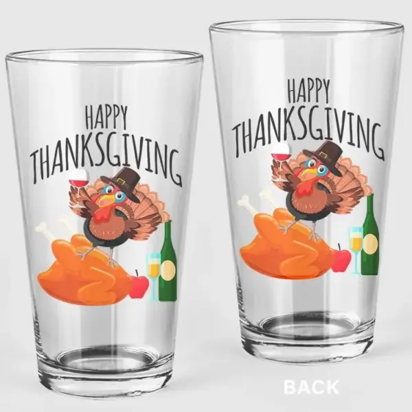 Happy Thanksgiving! Pint Glass -SPIdeals Designs