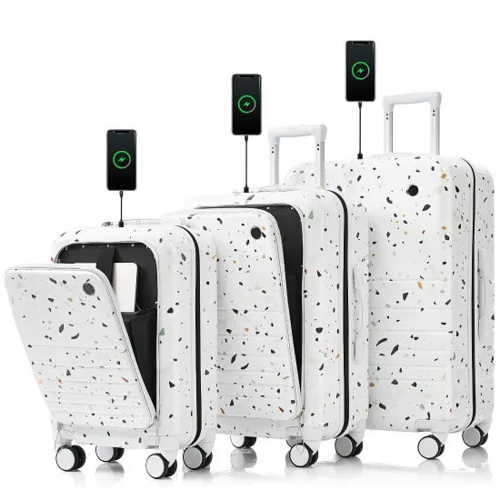 Luggage Set of 3, 20, 24, 28inch with USB Port,